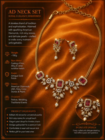 AD RED CHAIN NECKLACE SET
