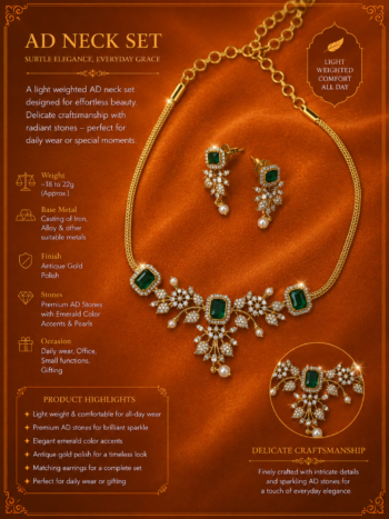 AD GREEN CHAIN NECKLACE SET